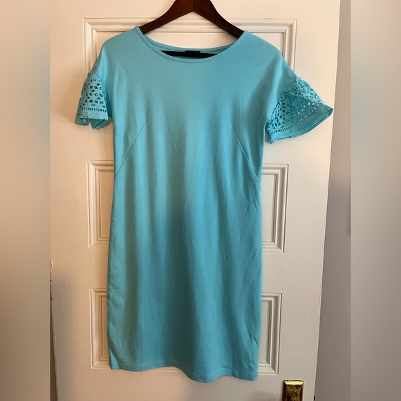 Talbots cotton dress with eyelet sleeves - Picture 1 of 2